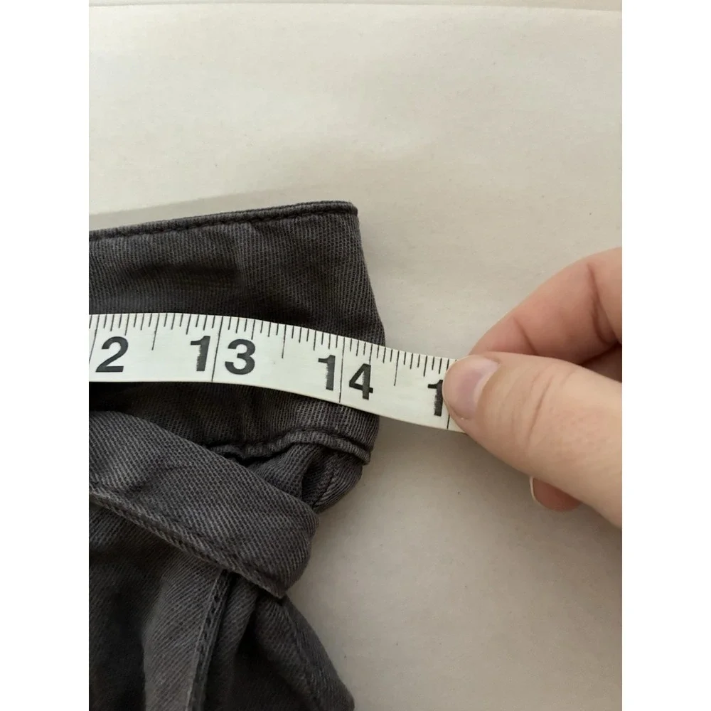 faherty Arlie Faded Black‎ Linen Blend High Waist Shorts Sz Small Belted Pockets